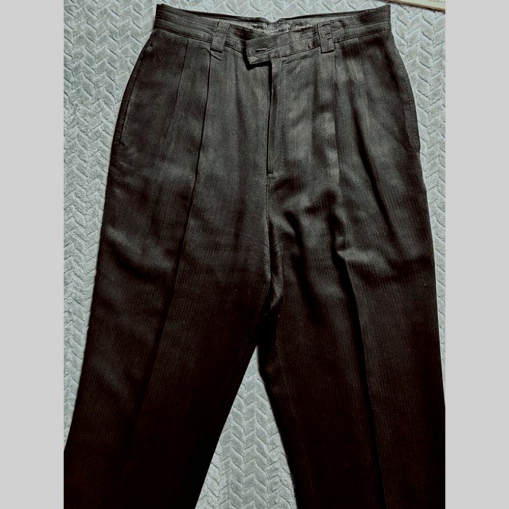 Tommy Bahama Black High-Waist Pleated Trousers